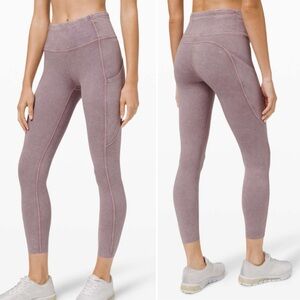 Lululemon Fast and Free Tight II 25" Ice Dye in Ice Wash Violet Verbena, size 4